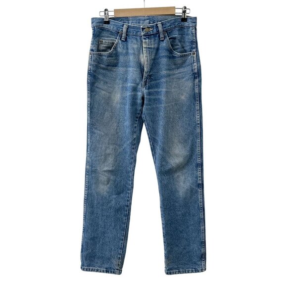 Vintage Wrangler Relaxed Fit Straight Leg Denim Jeans Distressed Blue Men 34x34‎ - Picture 1 of 16